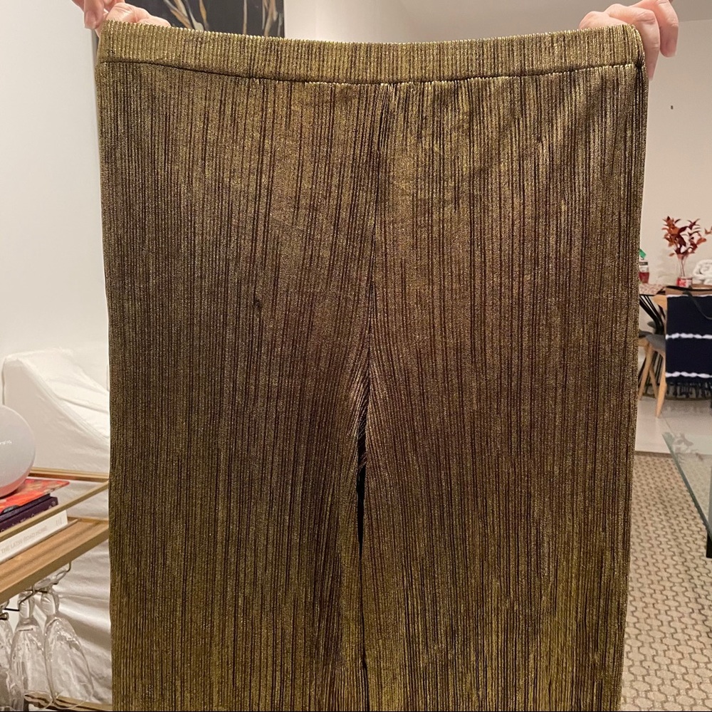 NY COLLECTION | Vintage Gold Pleated Pants| XL